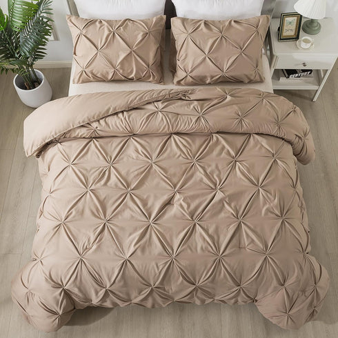 Marquis Luxurious Pinch Pleated All-Season Comforter With  Pillow Shams